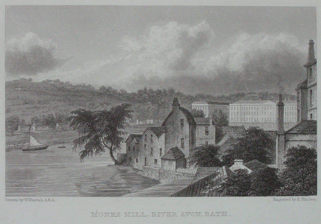 Print - Monks Mill, River Avon, Bath. - Finden